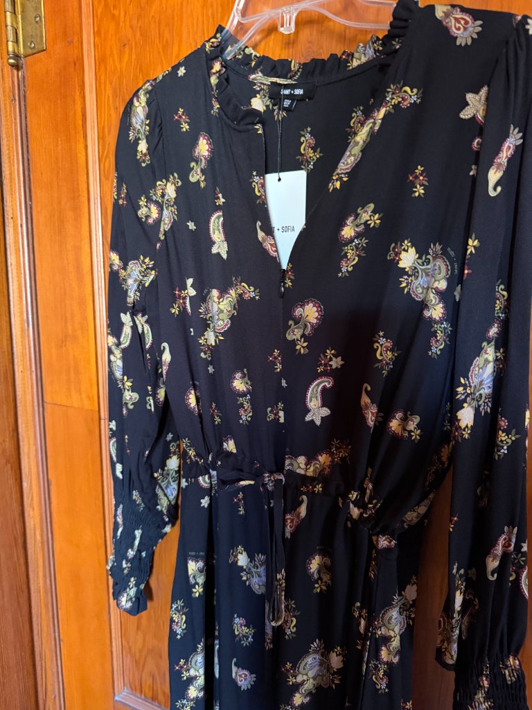 Saint + Sofia Olivia Zip Up Dress Highland Paisley Us 6 Nwt — image 6 of 8